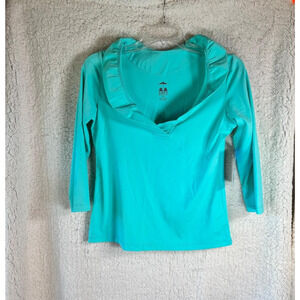 Kenny Dana 3/4 Sleeve Portrait Collar Top Seafoam Size S Beach UPF50 NWT
